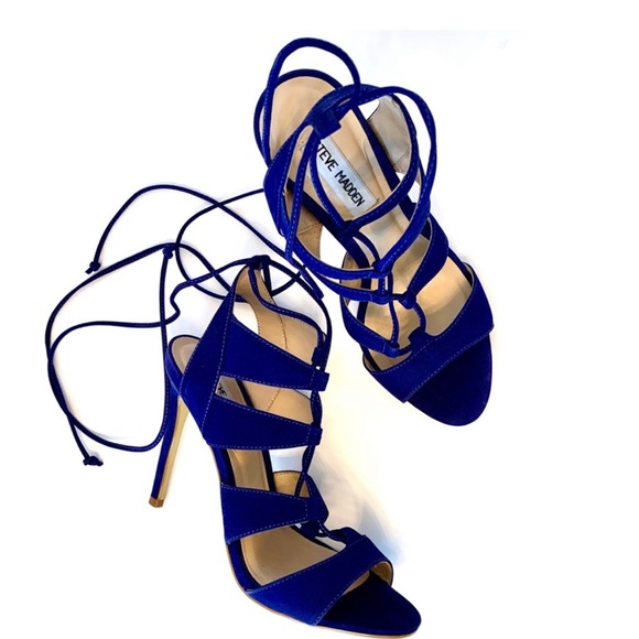 STEVE MADDEN Sandalia Blue Strap Sandal Heels - Picture 2 of 8